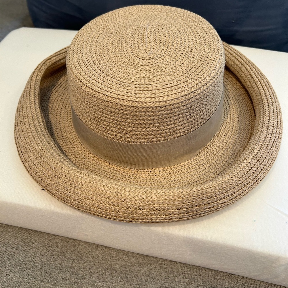 Fiesta Tan Straw Sun Hat with Upturned Brim